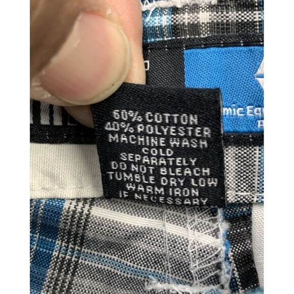 Southpole Bermuda Shorts Mens Size 34X13 Blue Black White Checked Slash Pockets - Picture 12 of 15